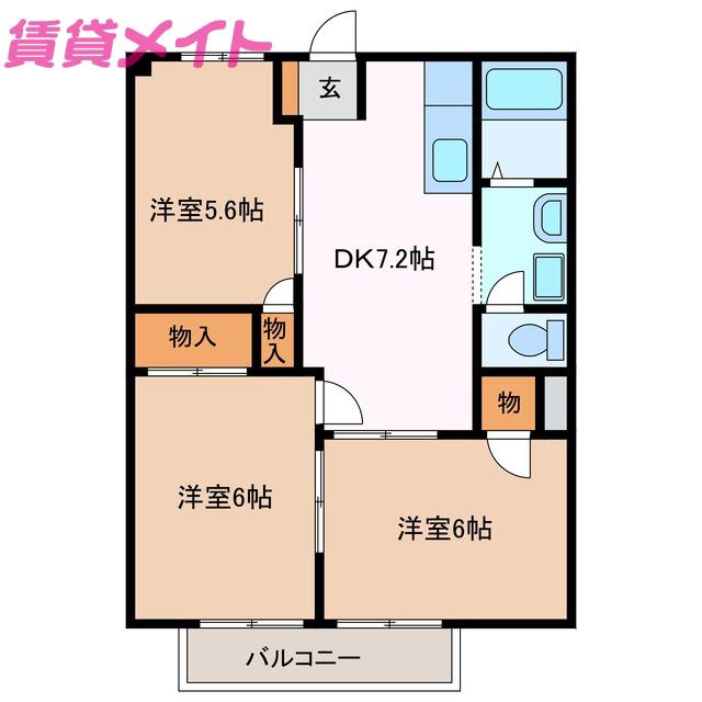 ガーデンプラザKS(3DK/1階)の間取り写真