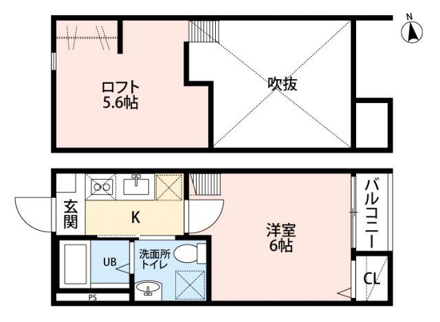 ブエナビスタ長町(1K/2階)の間取り写真