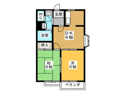 サンライズ大宮(2DK/1階)の間取り写真