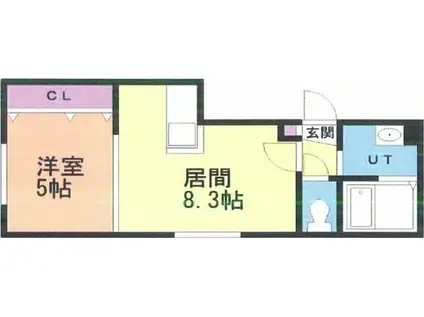 RJ ASABUII(1LDK/4階)の間取り写真