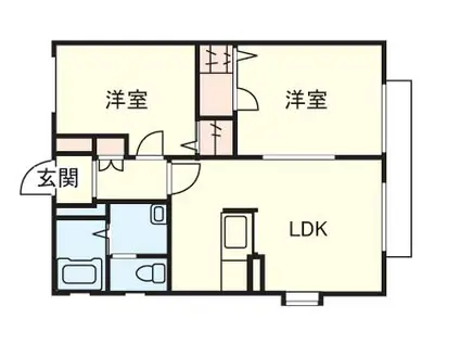 ドミールハウス(2LDK/1階)の間取り写真
