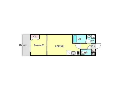 ジーメゾン春日部豊町(1LDK/1階)の間取り写真