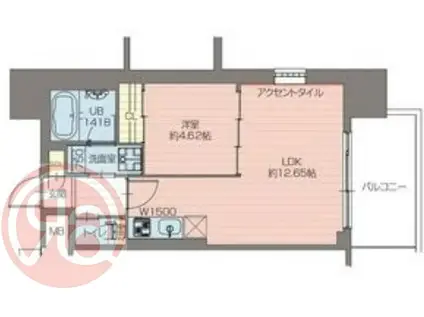 プレジオ弁天町(1LDK/8階)の間取り写真
