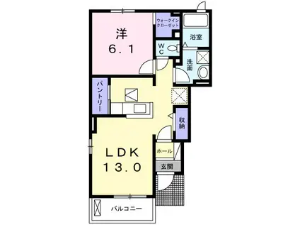 エスパシオA(1LDK/1階)の間取り写真