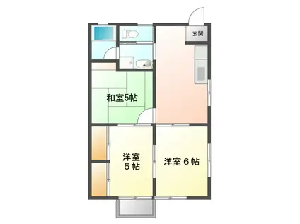 サンライズハウス(3DK/2階)の間取り写真