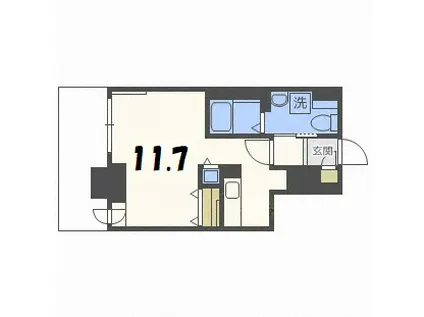 パシフィックタワー札幌(1K/22階)の間取り写真