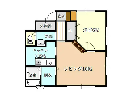 レ・クレードール(1LDK/2階)の間取り写真