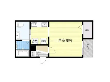 カーサ出屋敷駅前(1K/2階)の間取り写真