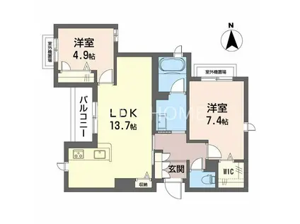 シャーメゾン ソレイユ(2LDK/3階)の間取り写真