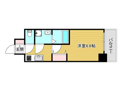 アドバンス心斎橋グランガーデン(1K/6階)の間取り写真
