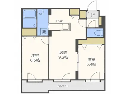 平岸RIVERSIDE(2LDK/4階)の間取り写真