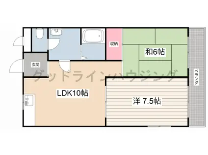 サニーハイム山氏浦(2LDK/1階)の間取り写真