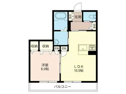 CENT-LIVIE(1LDK/1階)の間取り写真