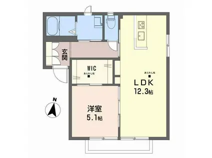 フォーレス21 B棟(2K/2階)の間取り写真