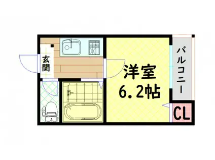 ノールハイツ(1K/7階)の間取り写真