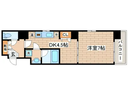 ベレッツァ(1DK/7階)の間取り写真