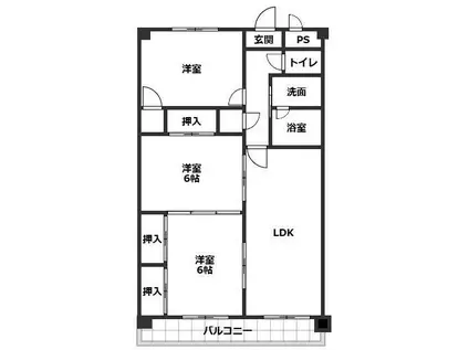 アマ・デトワールII(3LDK/3階)の間取り写真