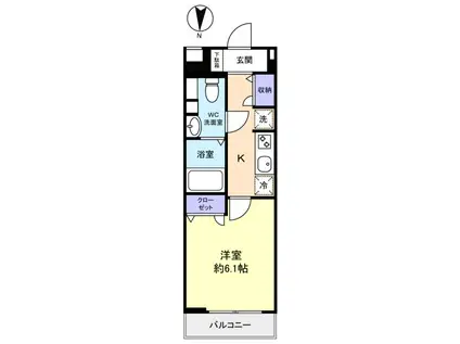 LUXENA勝田台(1K/3階)の間取り写真