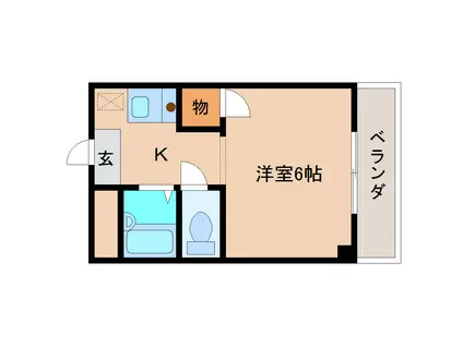 メゾンふたかみ(1K/2階)の間取り写真