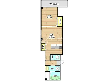 グランセカンド(1LDK/4階)の間取り写真