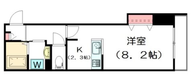コンフォート B(1K/2階)の間取り写真