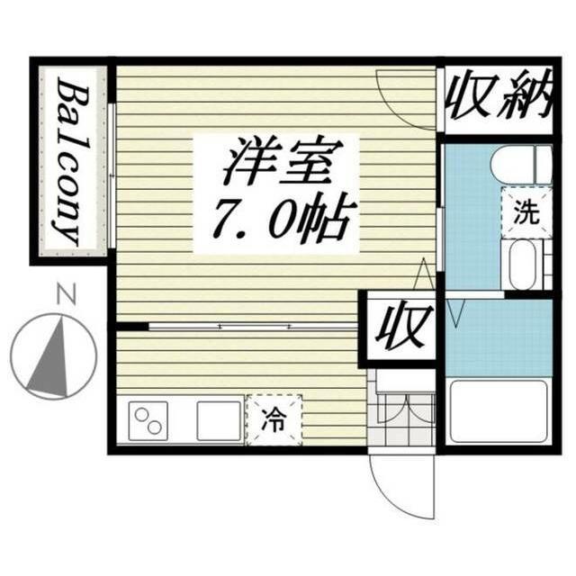 ベルグランデ吉野町(1K/1階)の間取り写真