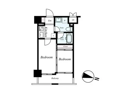 ルネッサンス21薬院サウス(2K/9階)の間取り写真