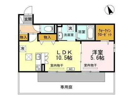 コスモテラス(1LDK/1階)の間取り写真