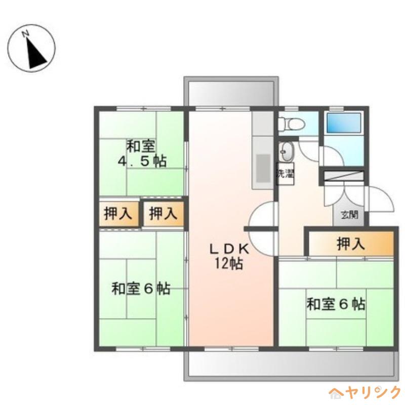 藤の木団地8号棟(3LDK/4階)の間取り写真