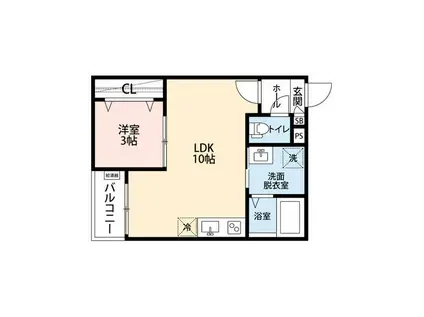 GRANDBLUE SHOHOI(1LDK/2階)の間取り写真