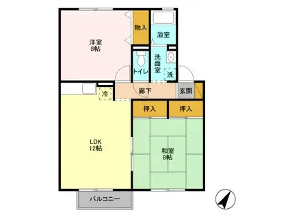 アーバンライフⅡ(2LDK/2階)の間取り写真