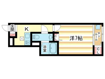 NEW コリーナ(1K/1階)の間取り写真