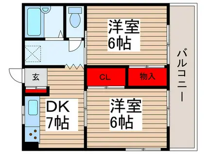 ハイツみのり(2DK/2階)の間取り写真