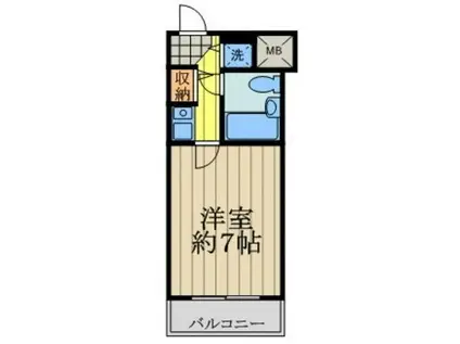 ライオンズテラス武蔵小金井(1K/1階)の間取り写真