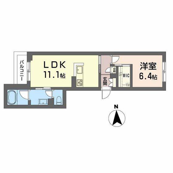 アメリス(1LDK/2階)の間取り写真