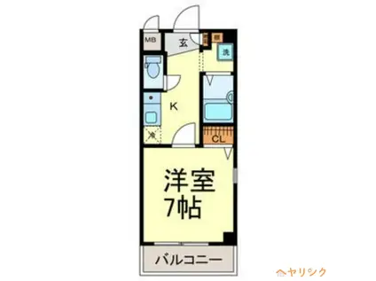 ポーロニア柳原(1K/3階)の間取り写真