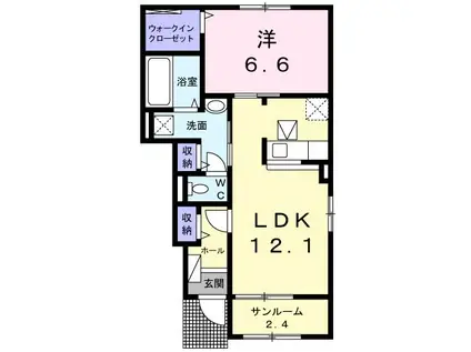 カレント メゾン(1LDK/1階)の間取り写真
