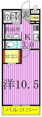 エクセレンス(1K/3階)の間取り写真