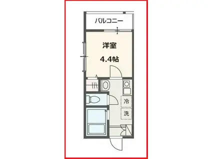 メルディア東向島I(1K/2階)の間取り写真