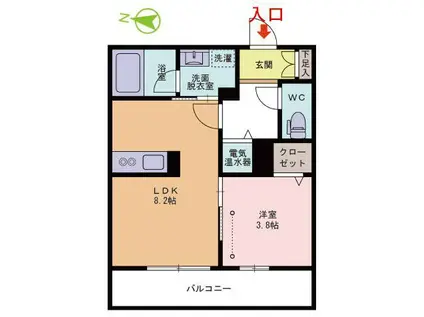 グランクオリスタ(1LDK/3階)の間取り写真