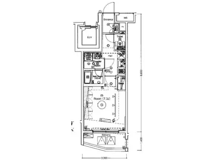 ブライズ清澄白河(1K/7階)の間取り写真
