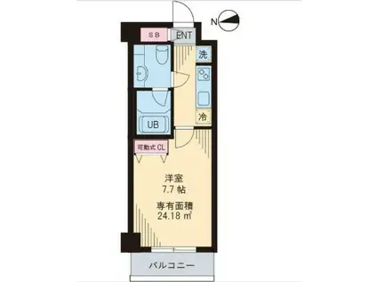 プレミール中延(1K/2階)の間取り写真