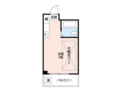 シャトー弥生(ワンルーム/3階)の間取り写真