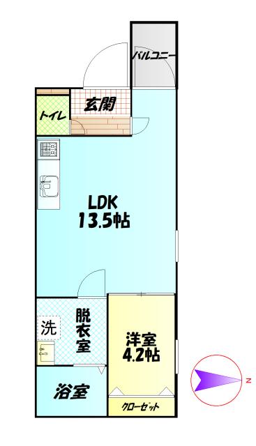 GRANVITA吹上(1LDK/2階)の間取り写真