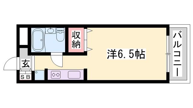 ジュネス北在家(ワンルーム/1階)の間取り写真