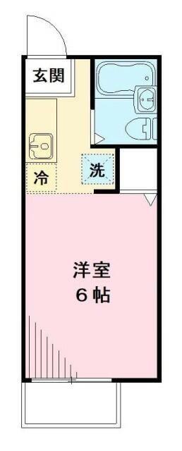 ヴィラ・ウエスト(1K/1階)の間取り写真