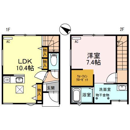 VOIE LACTEE上小泉(1LDK/1階)の間取り写真