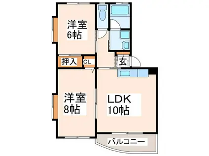 ミレニアム八王寺(2LDK/3階)の間取り写真