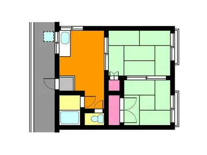 ゆうき荘(2DK/2階)の間取り写真