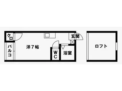 メゾン・アール駅南(1K/2階)の間取り写真